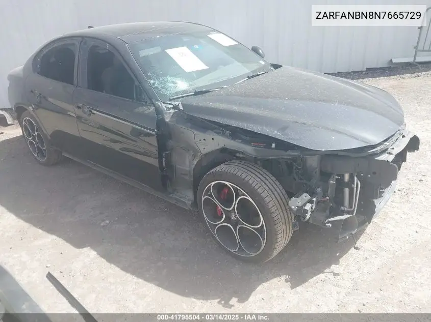 2022 Alfa Romeo Giulia Veloce Awd VIN: ZARFANBN8N7665729 Lot: 41795504