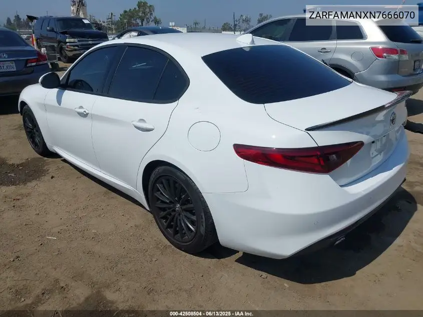 2022 Alfa Romeo Giulia Sprint Rwd VIN: ZARFAMANXN7666070 Lot: 42508504