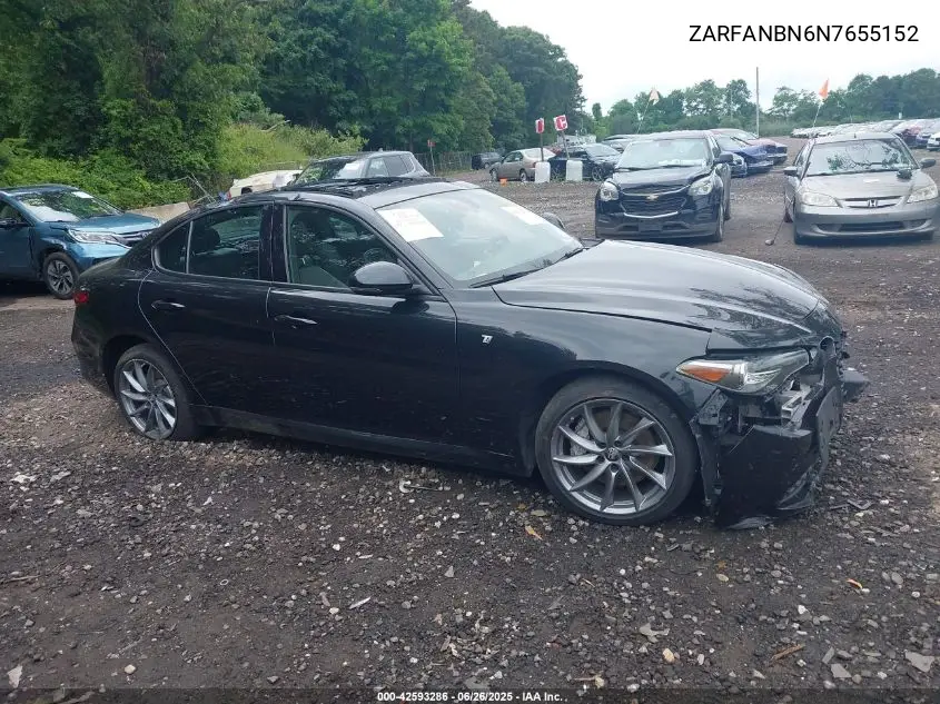 2022 Alfa Romeo Giulia Ti Awd VIN: ZARFANBN6N7655152 Lot: 42593286