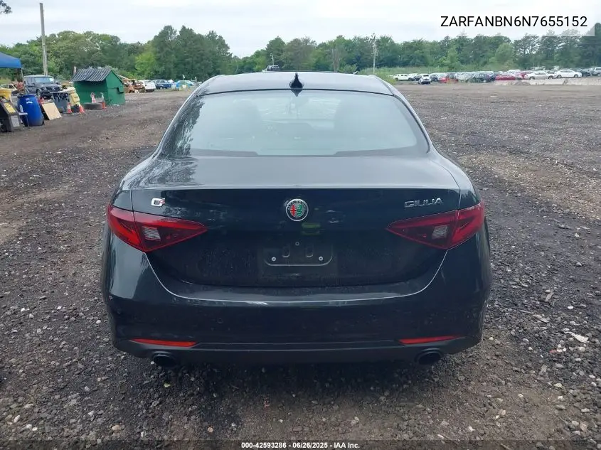 2022 Alfa Romeo Giulia Ti Awd VIN: ZARFANBN6N7655152 Lot: 42593286