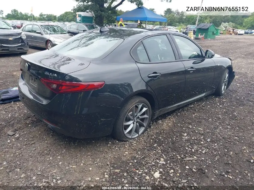 2022 Alfa Romeo Giulia Ti Awd VIN: ZARFANBN6N7655152 Lot: 42593286