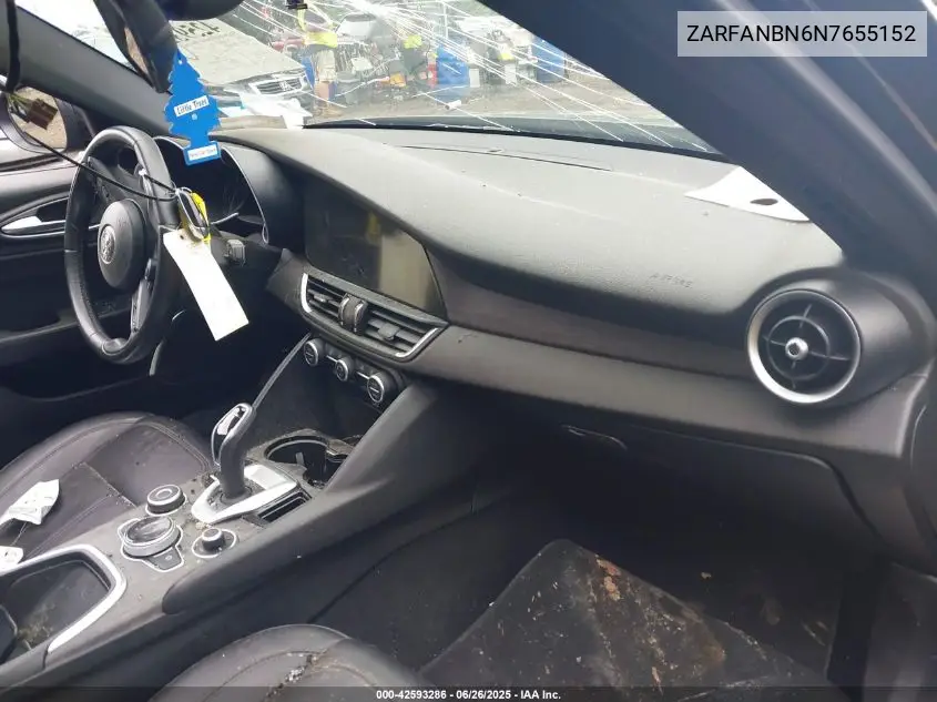 2022 Alfa Romeo Giulia Ti Awd VIN: ZARFANBN6N7655152 Lot: 42593286