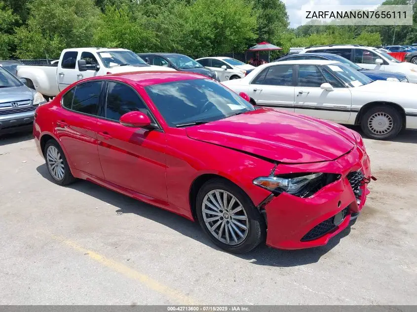 2022 Alfa Romeo Giulia Sprint Awd VIN: ZARFANAN6N7656111 Lot: 42713600