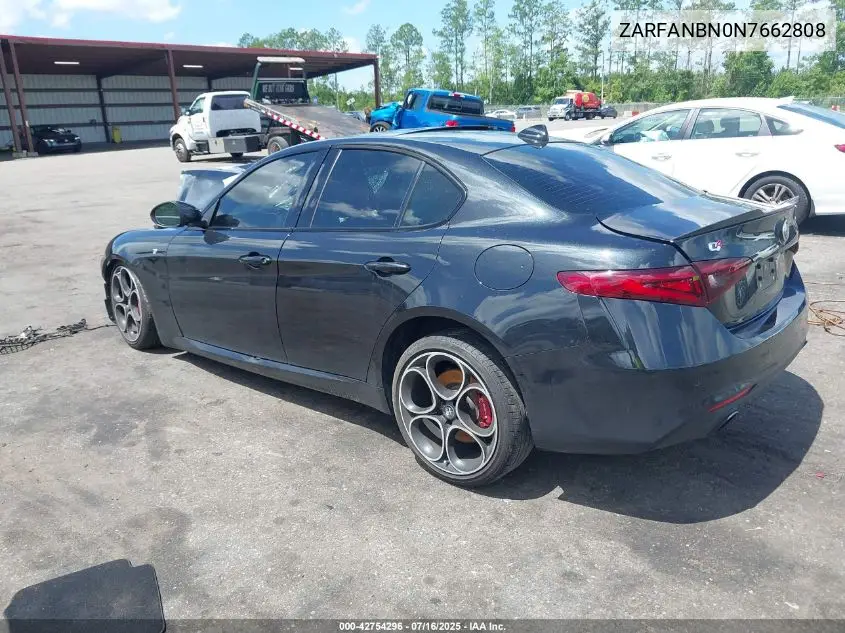 2022 Alfa Romeo Giulia Ti Awd VIN: ZARFANBN0N7662808 Lot: 42754296
