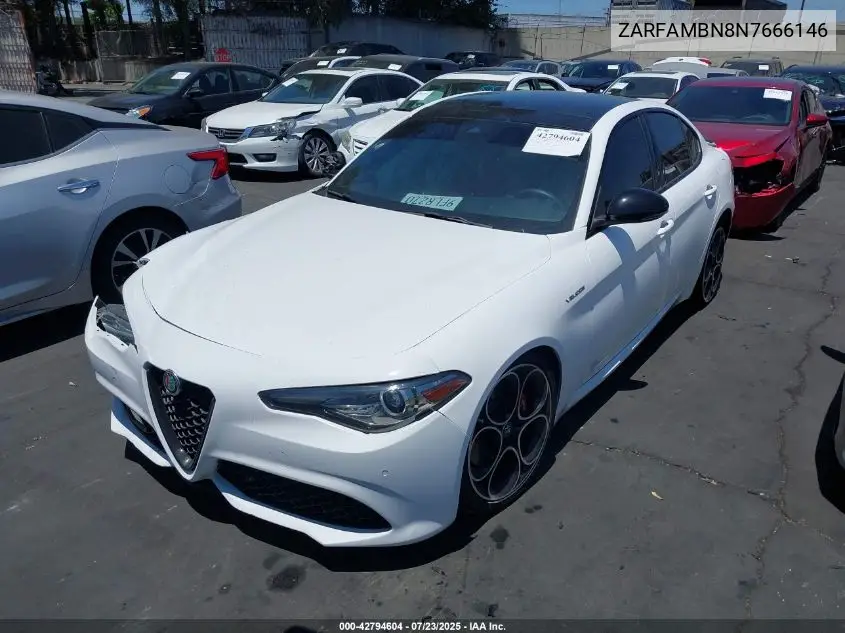 2022 Alfa Romeo Giulia Veloce Ti Rwd VIN: ZARFAMBN8N7666146 Lot: 42794604