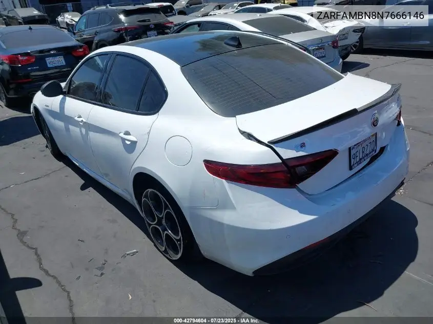 2022 Alfa Romeo Giulia Veloce Ti Rwd VIN: ZARFAMBN8N7666146 Lot: 42794604