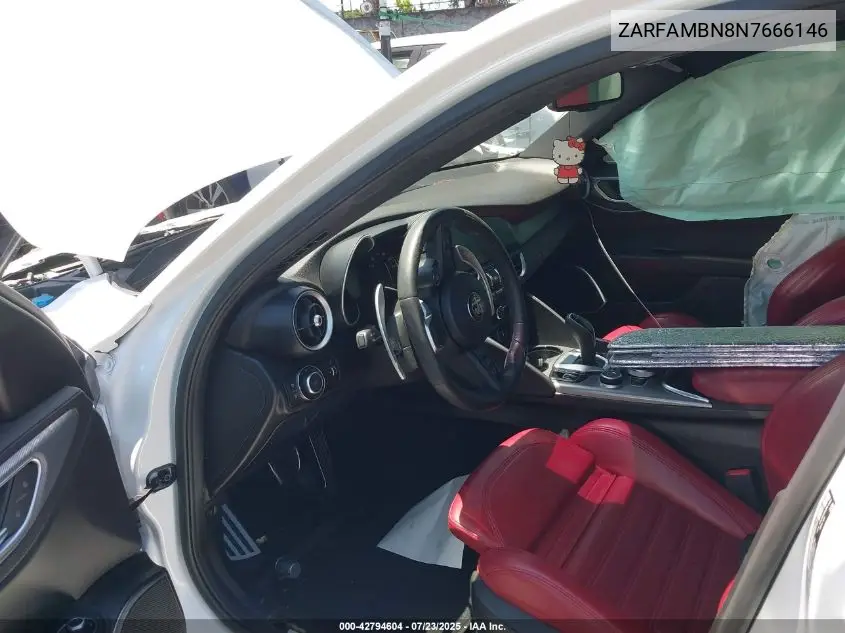 2022 Alfa Romeo Giulia Veloce Ti Rwd VIN: ZARFAMBN8N7666146 Lot: 42794604