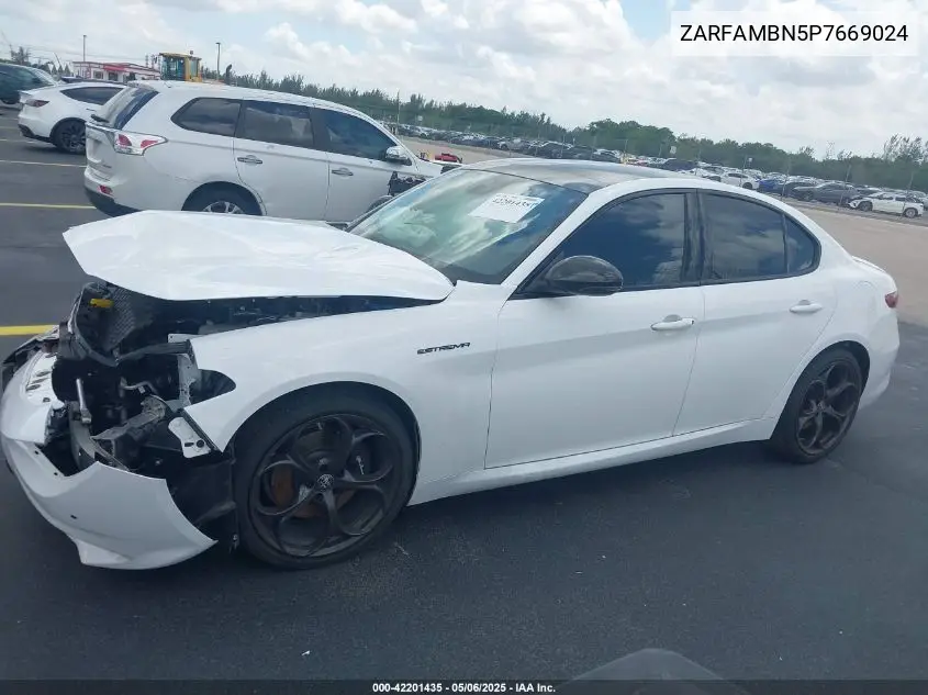 2023 Alfa Romeo Giulia Estrema Rwd VIN: ZARFAMBN5P7669024 Lot: 42201435