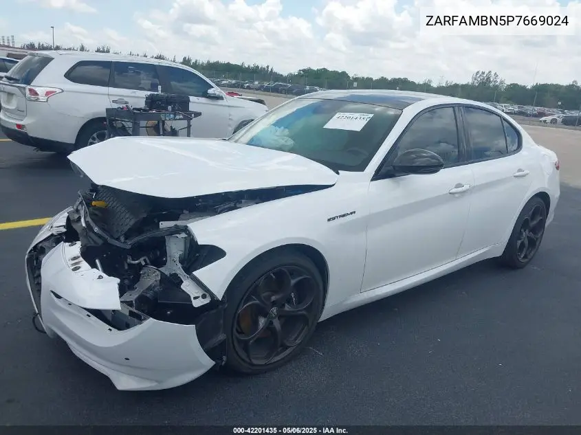 2023 Alfa Romeo Giulia Estrema Rwd VIN: ZARFAMBN5P7669024 Lot: 42201435