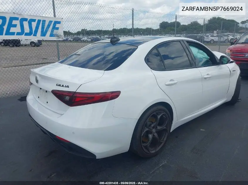 2023 Alfa Romeo Giulia Estrema Rwd VIN: ZARFAMBN5P7669024 Lot: 42201435