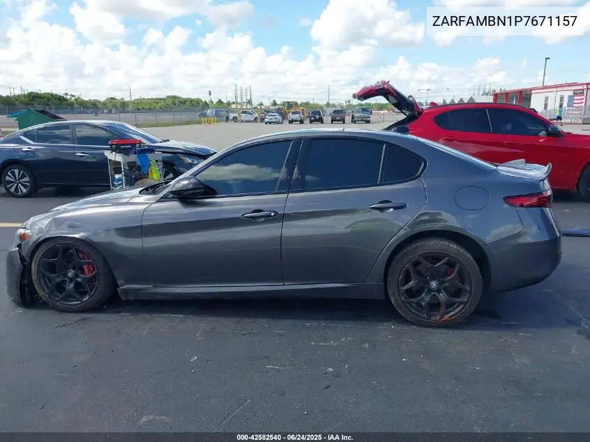 2023 Alfa Romeo Giulia Ti Rwd VIN: ZARFAMBN1P7671157 Lot: 42582540