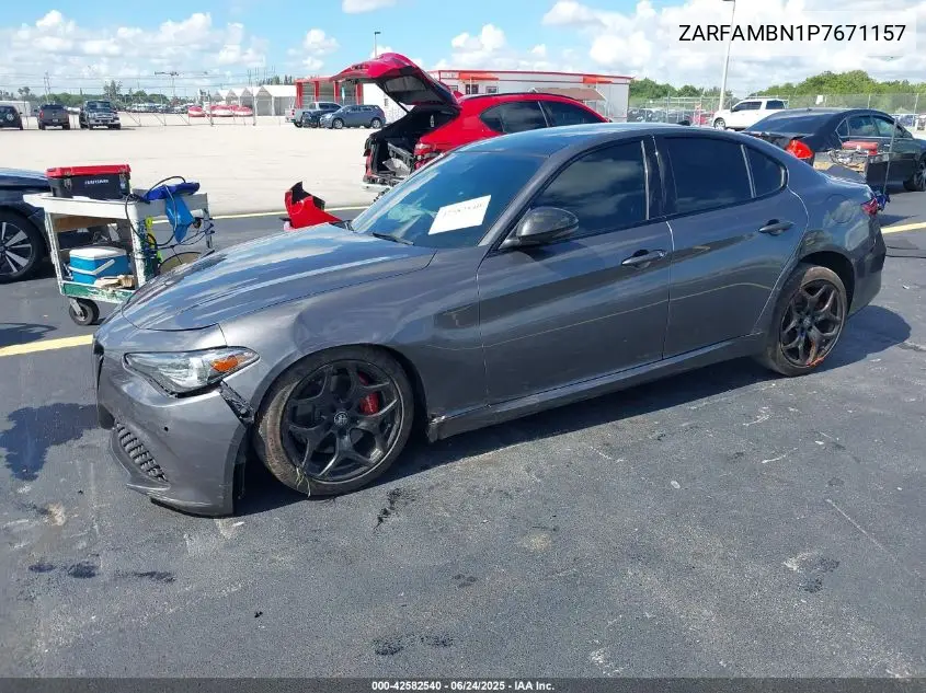 2023 Alfa Romeo Giulia Ti Rwd VIN: ZARFAMBN1P7671157 Lot: 42582540
