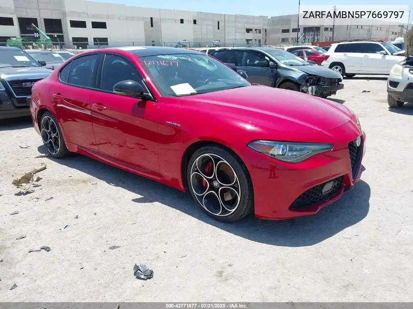 2023 Alfa Romeo Giulia Veloce Rwd VIN: ZARFAMBN5P7669797 Lot: 42771677