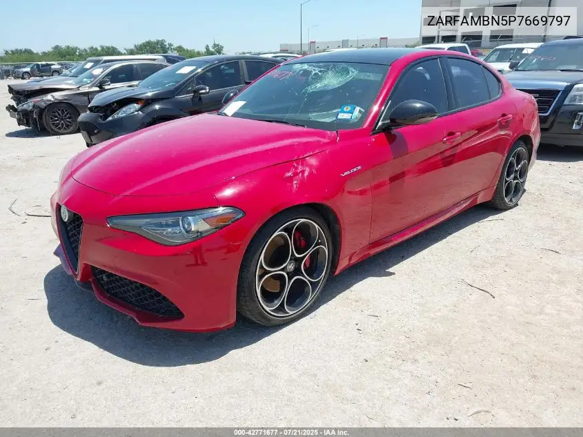 2023 Alfa Romeo Giulia Veloce Rwd VIN: ZARFAMBN5P7669797 Lot: 42771677