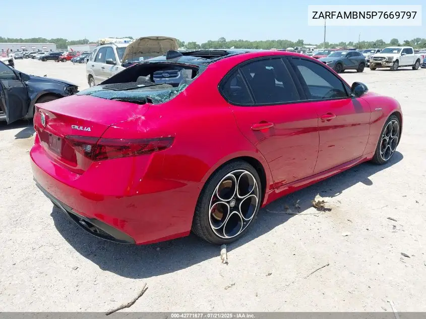 2023 Alfa Romeo Giulia Veloce Rwd VIN: ZARFAMBN5P7669797 Lot: 42771677
