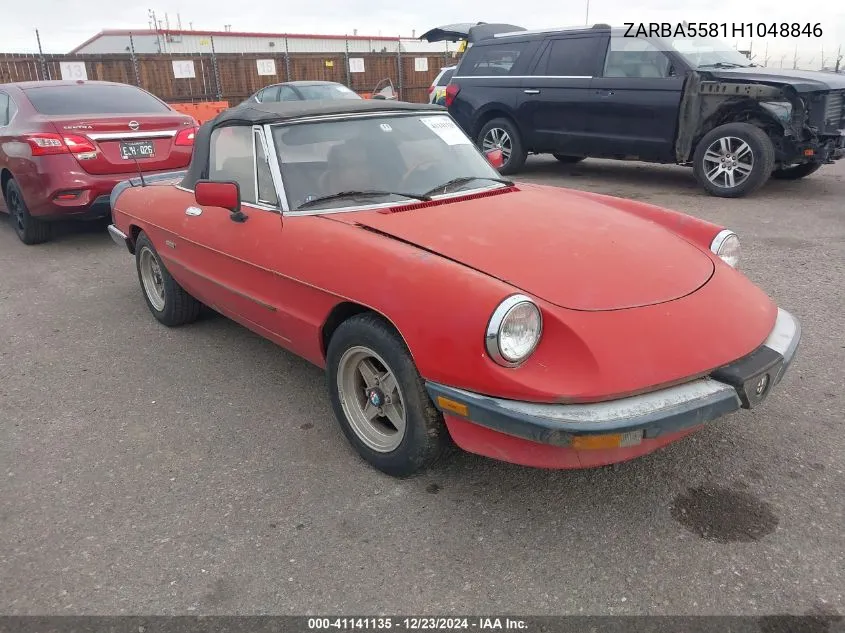 1987 Alfa Romeo Spider Veloce VIN: ZARBA5581H1048846 Lot: 41141135