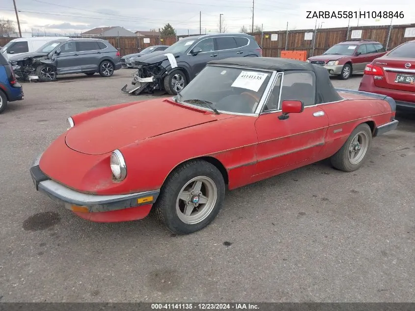 1987 Alfa Romeo Spider Veloce VIN: ZARBA5581H1048846 Lot: 41141135