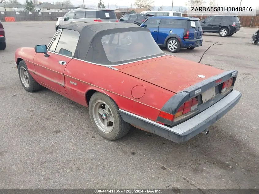 1987 Alfa Romeo Spider Veloce VIN: ZARBA5581H1048846 Lot: 41141135