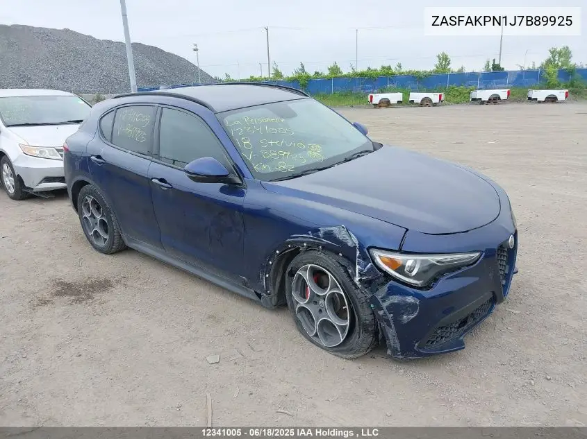 2018 Alfa Romeo Stelvio Sport VIN: ZASFAKPN1J7B89925 Lot: 12341005