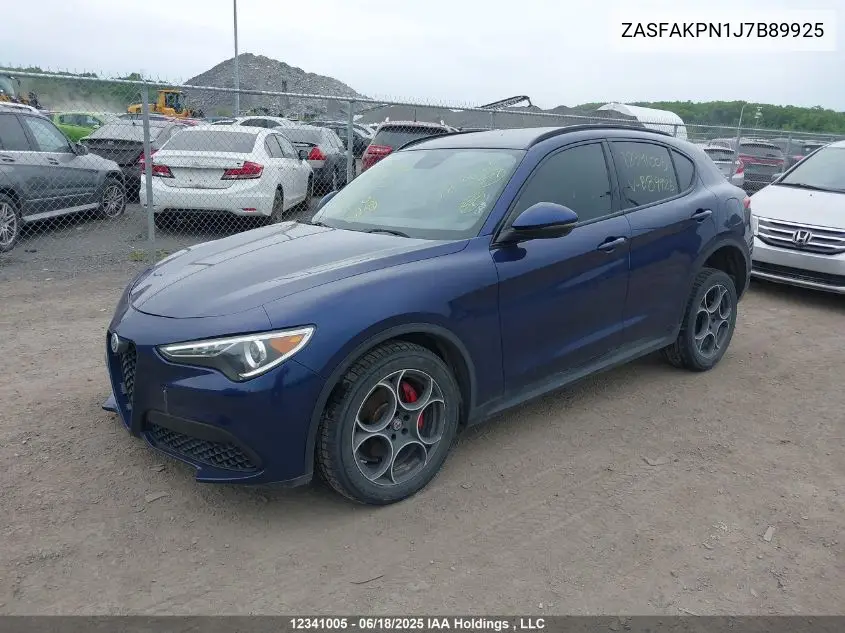 2018 Alfa Romeo Stelvio Sport VIN: ZASFAKPN1J7B89925 Lot: 12341005