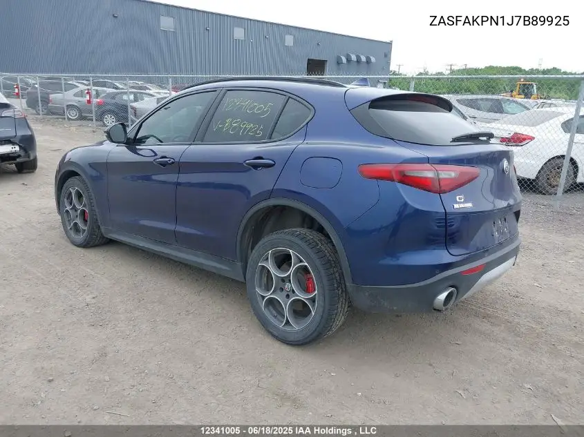 2018 Alfa Romeo Stelvio Sport VIN: ZASFAKPN1J7B89925 Lot: 12341005