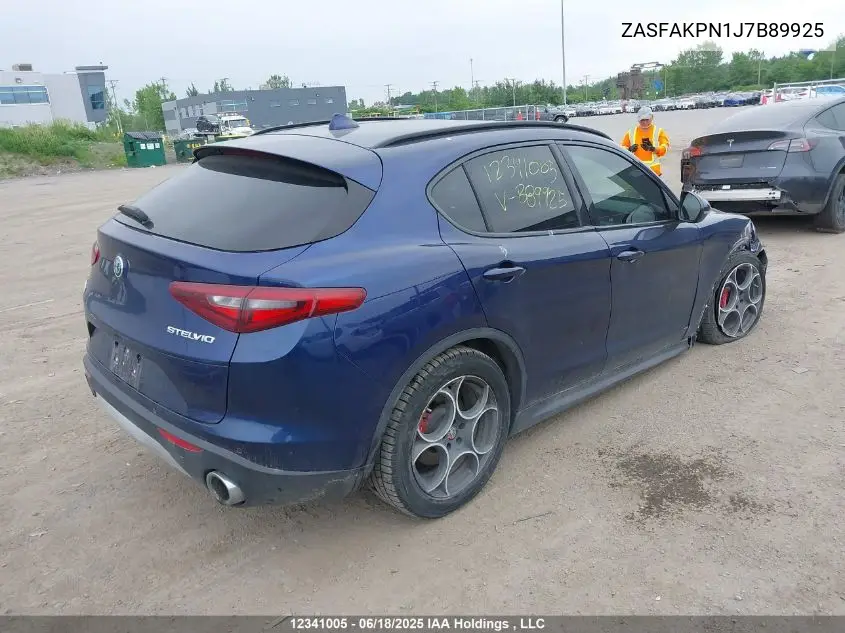 2018 Alfa Romeo Stelvio Sport VIN: ZASFAKPN1J7B89925 Lot: 12341005