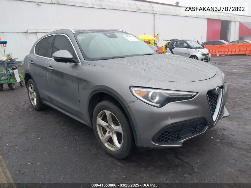 2018 Alfa Romeo Stelvio Awd VIN: ZASFAKAN3J7B72892 Lot: 41853006