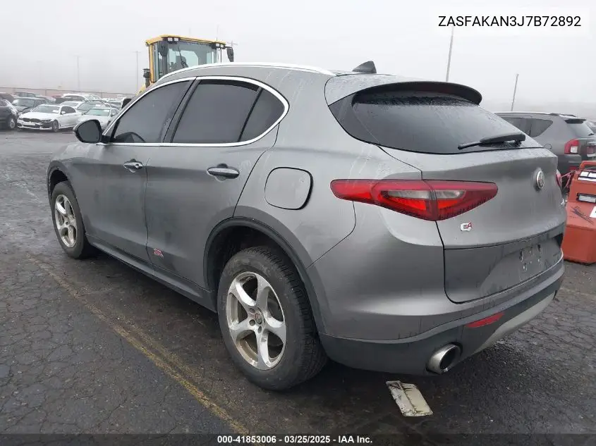 2018 Alfa Romeo Stelvio Awd VIN: ZASFAKAN3J7B72892 Lot: 41853006