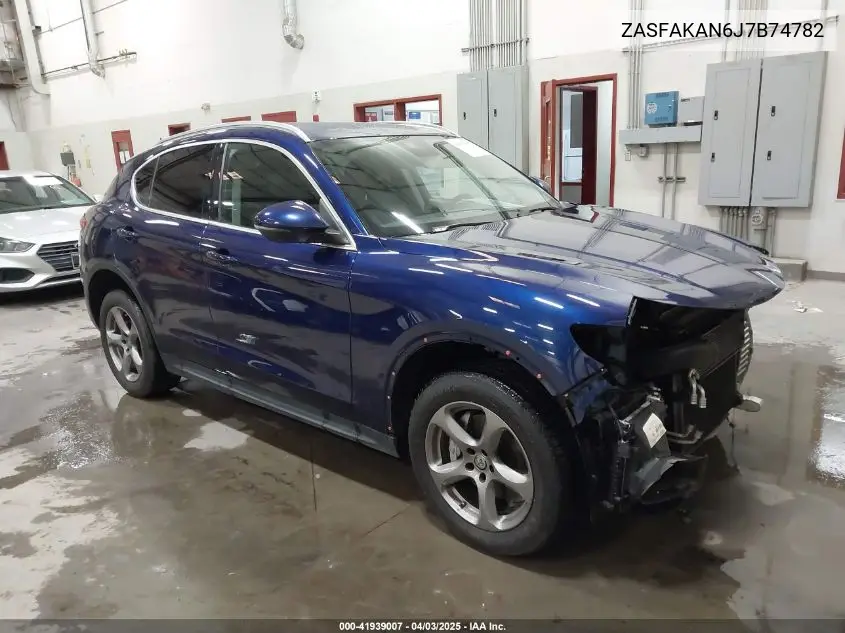 2018 Alfa Romeo Stelvio Awd VIN: ZASFAKAN6J7B74782 Lot: 41939007