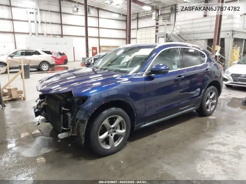 2018 Alfa Romeo Stelvio Awd VIN: ZASFAKAN6J7B74782 Lot: 41939007