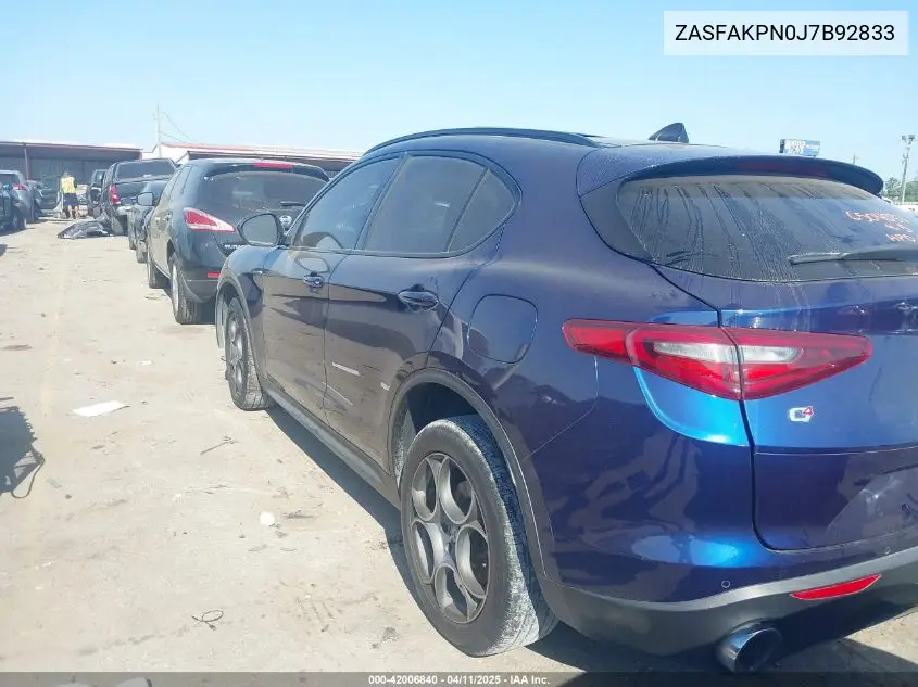 2018 Alfa Romeo Stelvio Sport Awd VIN: ZASFAKPN0J7B92833 Lot: 42006840