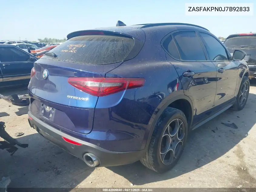 2018 Alfa Romeo Stelvio Sport Awd VIN: ZASFAKPN0J7B92833 Lot: 42006840