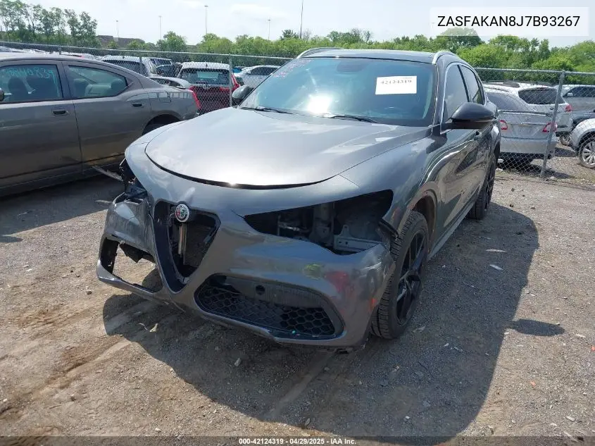 2018 Alfa Romeo Stelvio Awd VIN: ZASFAKAN8J7B93267 Lot: 42124319