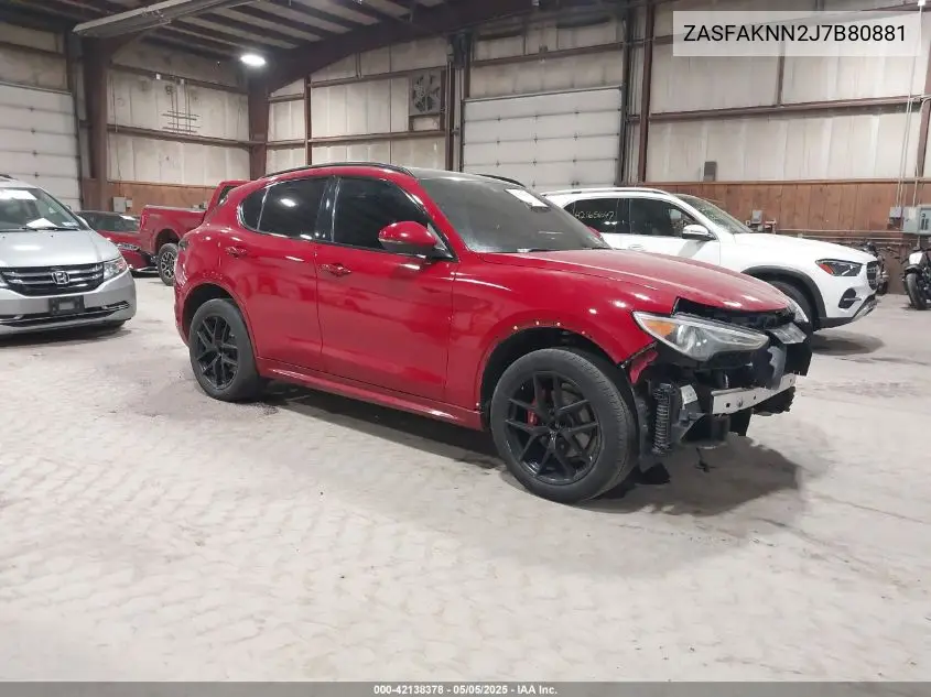 2018 Alfa Romeo Stelvio Ti Sport Awd VIN: ZASFAKNN2J7B80881 Lot: 42138378