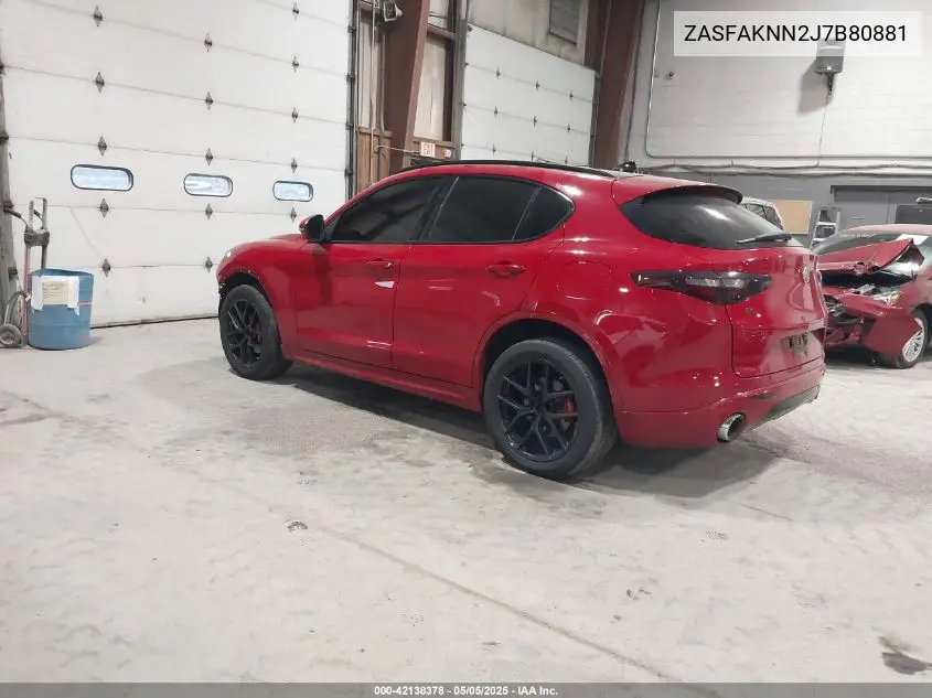 2018 Alfa Romeo Stelvio Ti Sport Awd VIN: ZASFAKNN2J7B80881 Lot: 42138378
