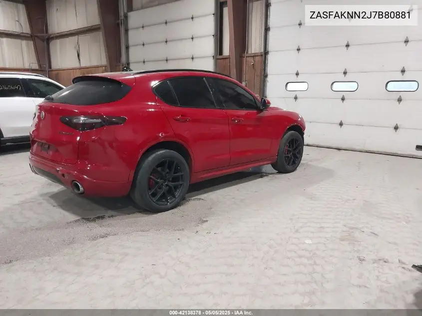 2018 Alfa Romeo Stelvio Ti Sport Awd VIN: ZASFAKNN2J7B80881 Lot: 42138378