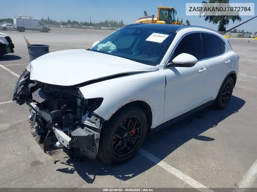 2018 Alfa Romeo Stelvio Awd VIN: ZASFAKAN0J7B72784 Lot: 42148165