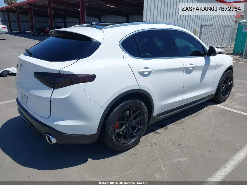 2018 Alfa Romeo Stelvio Awd VIN: ZASFAKAN0J7B72784 Lot: 42148165