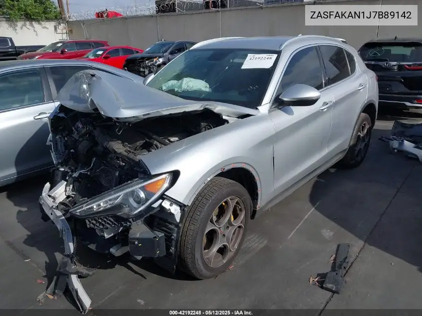 2018 Alfa Romeo Stelvio Awd VIN: ZASFAKAN1J7B89142 Lot: 42192248