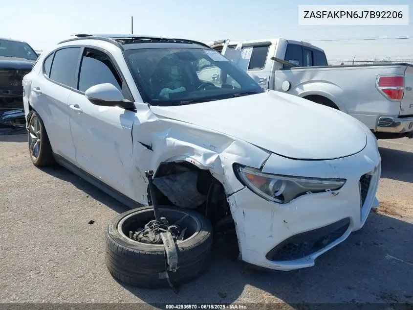 2018 Alfa Romeo Stelvio Sport Awd VIN: ZASFAKPN6J7B92206 Lot: 42536570