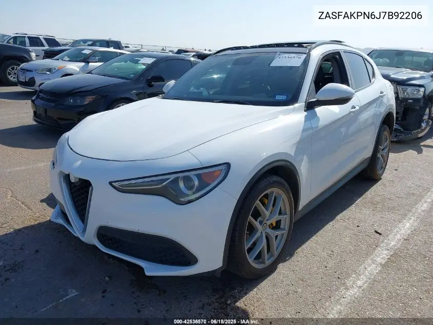 2018 Alfa Romeo Stelvio Sport Awd VIN: ZASFAKPN6J7B92206 Lot: 42536570