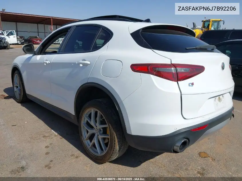 2018 Alfa Romeo Stelvio Sport Awd VIN: ZASFAKPN6J7B92206 Lot: 42536570