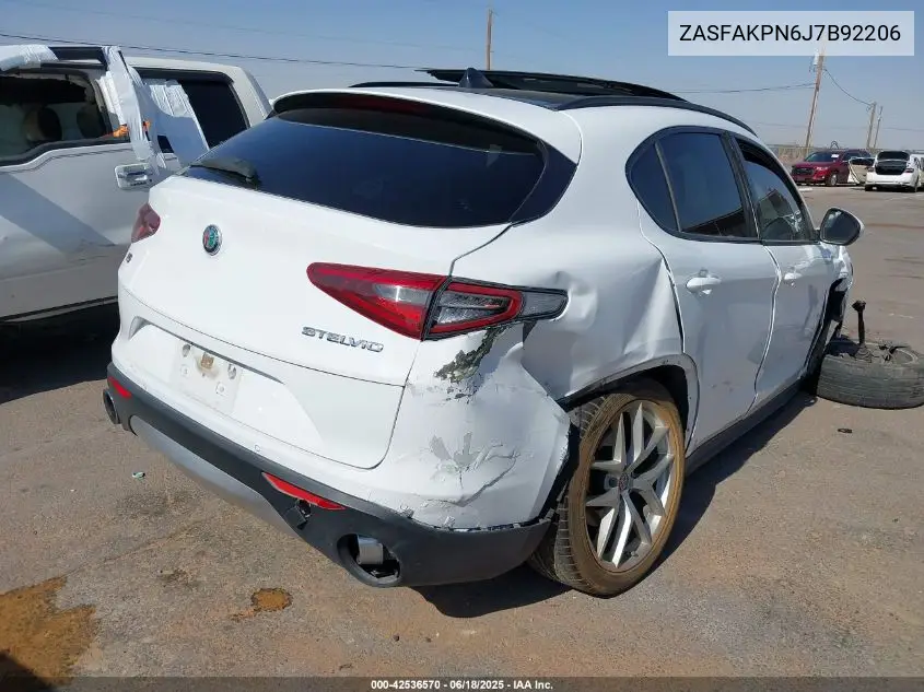 2018 Alfa Romeo Stelvio Sport Awd VIN: ZASFAKPN6J7B92206 Lot: 42536570