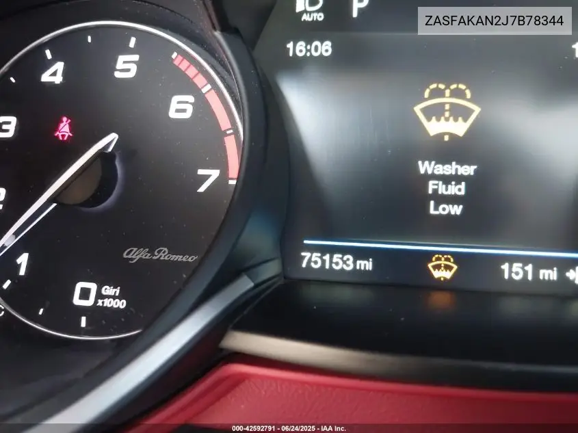 2018 Alfa Romeo Stelvio Awd VIN: ZASFAKAN2J7B78344 Lot: 42592791