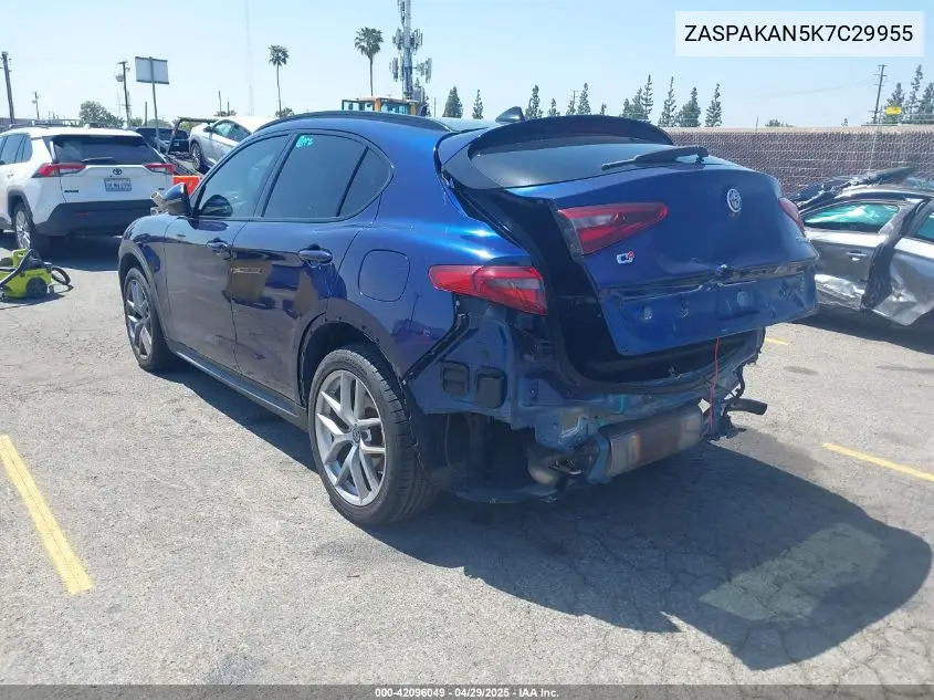 2019 Alfa Romeo Stelvio Sport Awd VIN: ZASPAKAN5K7C29955 Lot: 42096049