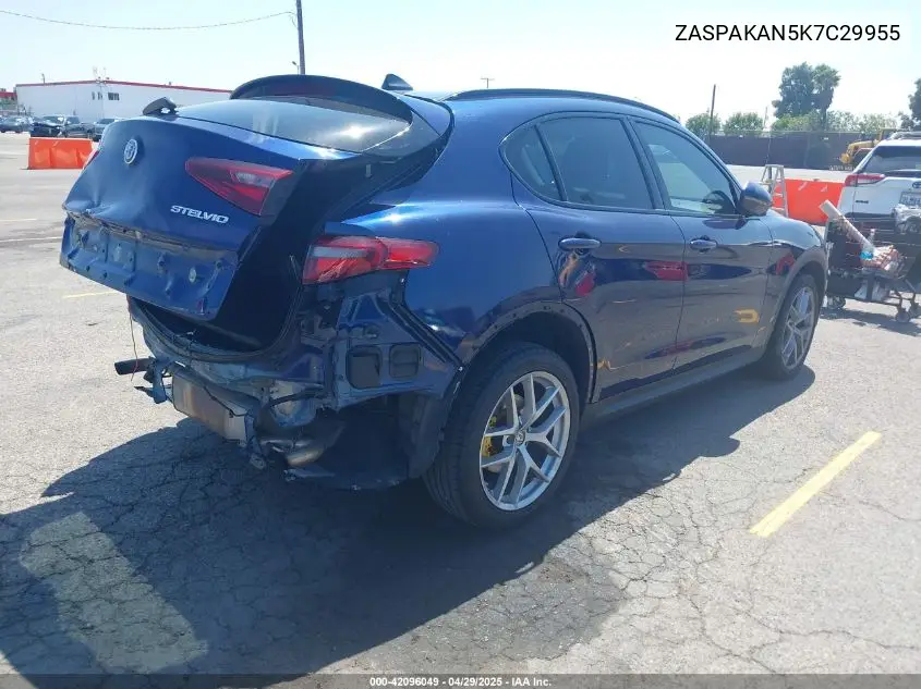 2019 Alfa Romeo Stelvio Sport Awd VIN: ZASPAKAN5K7C29955 Lot: 42096049