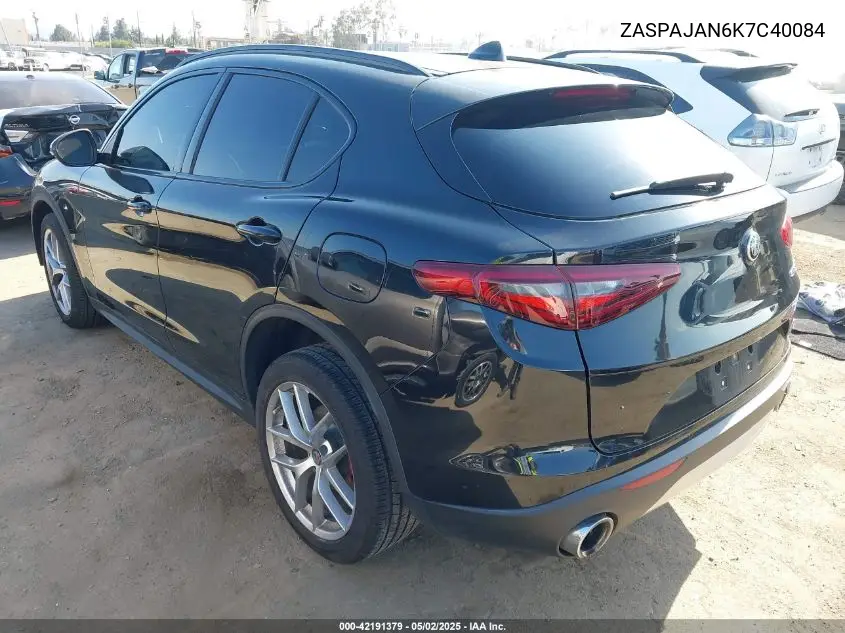 2019 Alfa Romeo Stelvio Sport Rwd VIN: ZASPAJAN6K7C40084 Lot: 42191379