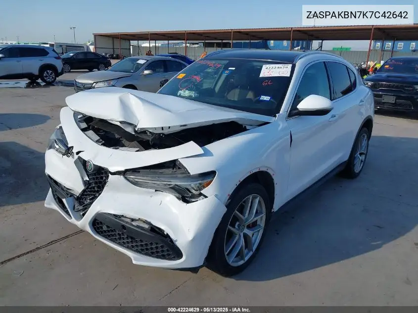 2019 Alfa Romeo Stelvio Ti Awd VIN: ZASPAKBN7K7C42642 Lot: 42224629
