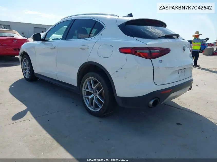2019 Alfa Romeo Stelvio Ti Awd VIN: ZASPAKBN7K7C42642 Lot: 42224629