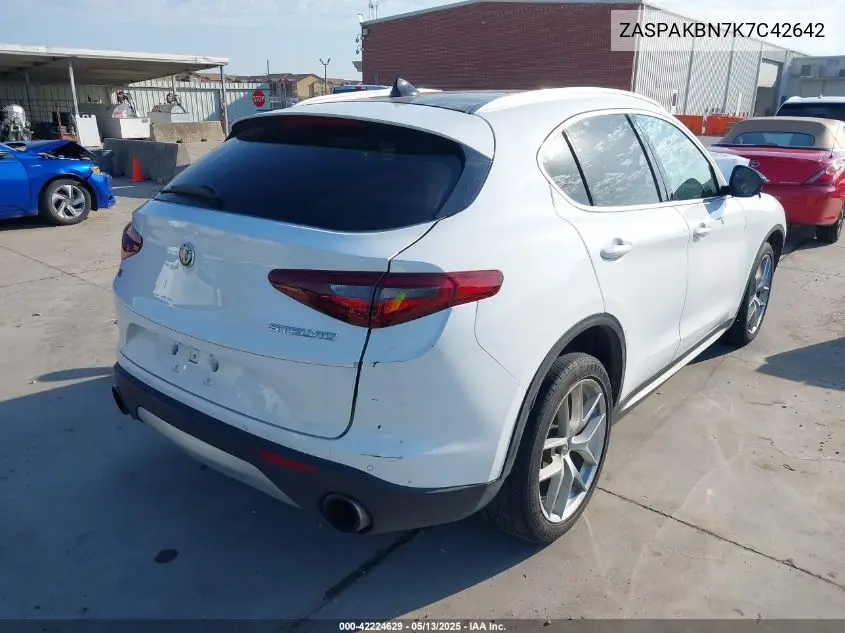 2019 Alfa Romeo Stelvio Ti Awd VIN: ZASPAKBN7K7C42642 Lot: 42224629